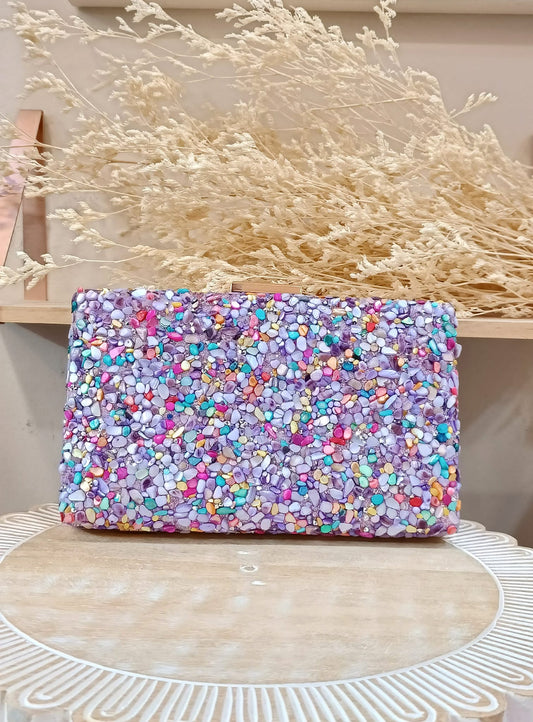 Bolso Piedrecitas Morados