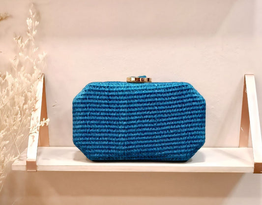 BOLSO RAFIA AZUL