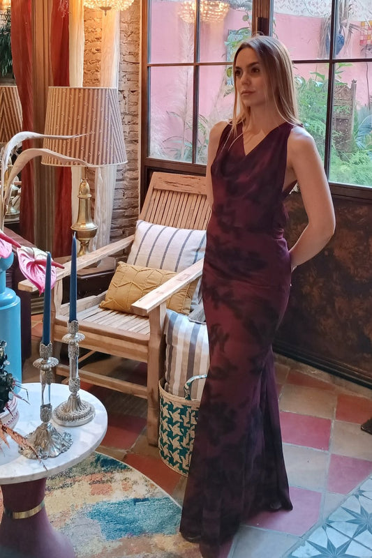 VESTIDO CANDELA VINO - HAY TORMENTA